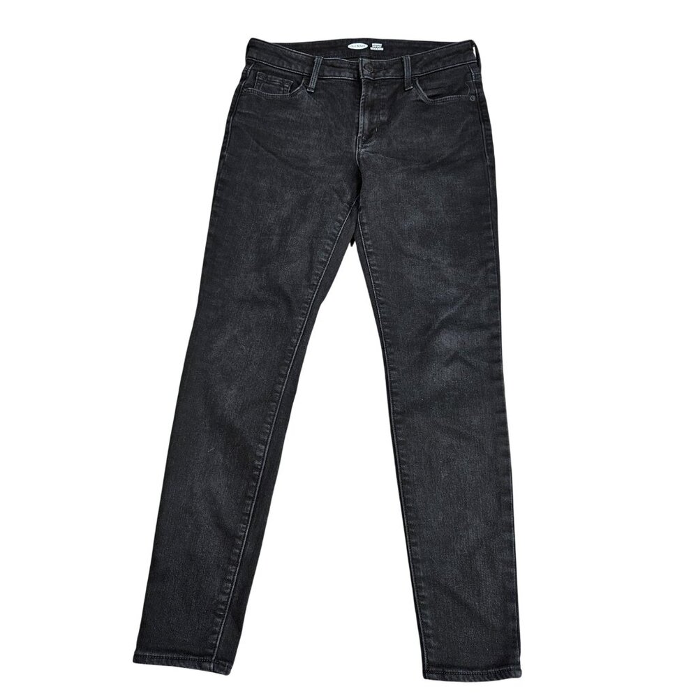 Old Navy Rockstar Super Skinny Jeans Womens 4‎ Gray Charcoal Built-In Warm Denim